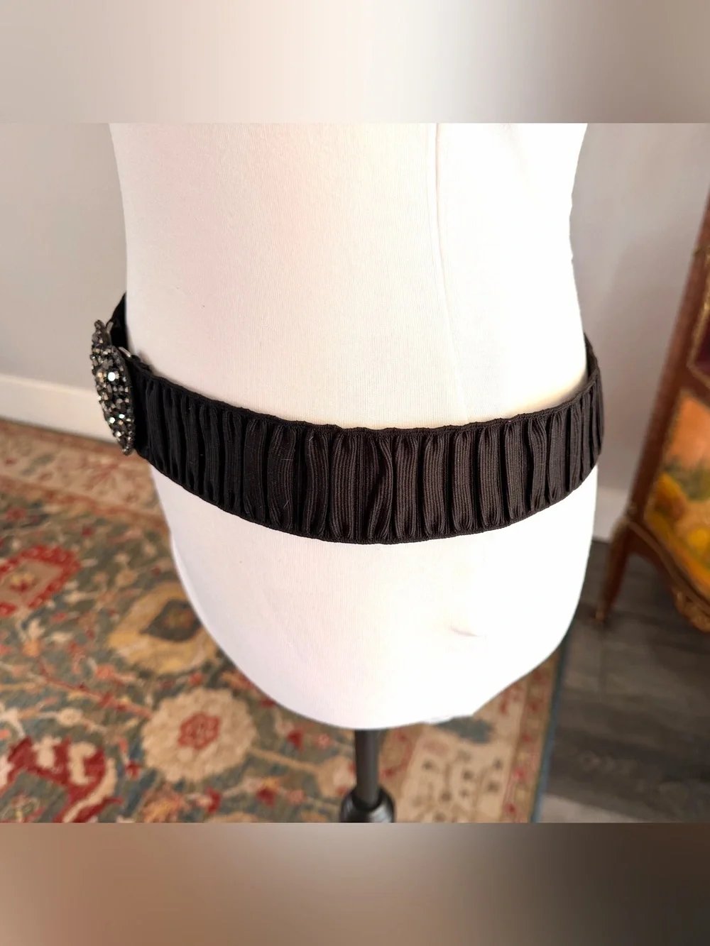 Black Heart Gem Stretch Belt